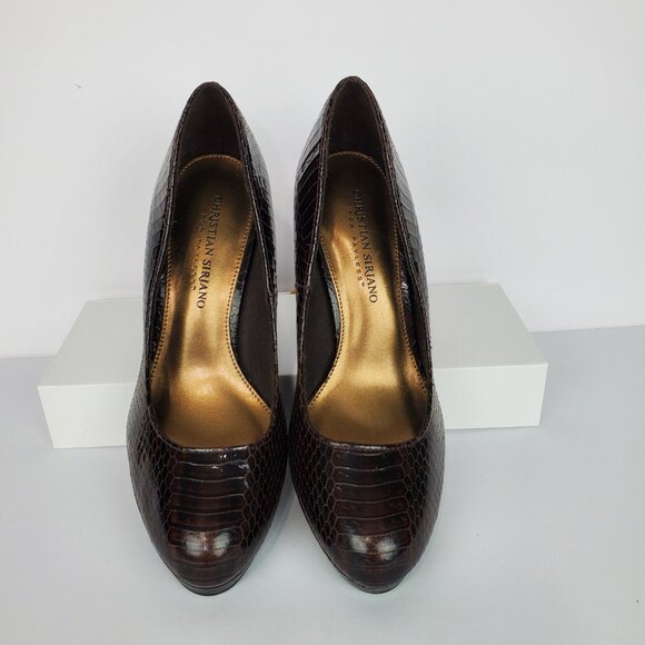 Christian Siriano for Payless Closed Toe Faux Reptile Classic Heels Shoes Size 7 - Picture 16 of 16
